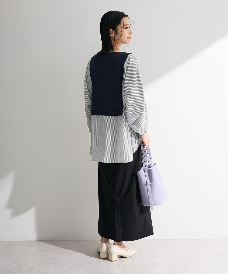 Green Parks「脇リボンドッキングチュニック」|Tシャツ・カットソー|