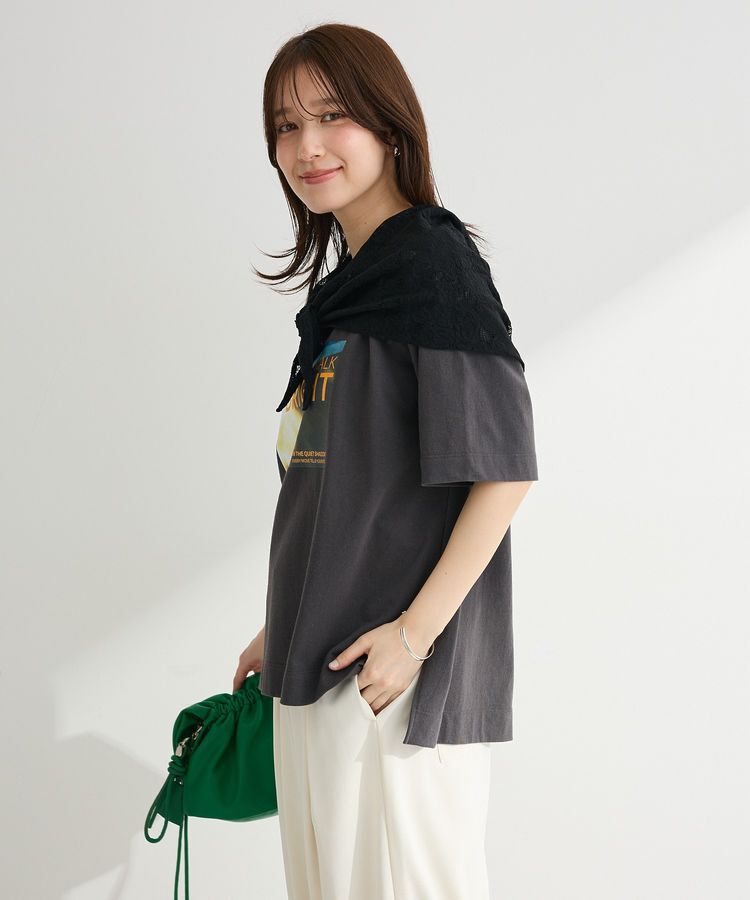 Green Parks「SET2点フォトTシャツ＋レーススカーフ」|Tシャツ・カットソー|