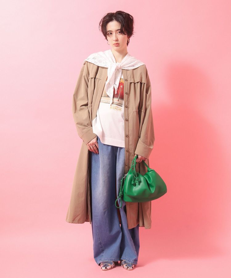 Green Parks「SET2点フォトTシャツ＋レーススカーフ」|Tシャツ・カットソー|