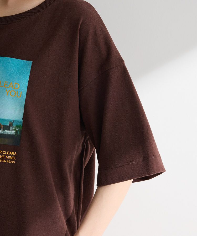 Green Parks「SET2点フォトTシャツ＋レーススカーフ」|Tシャツ・カットソー|
