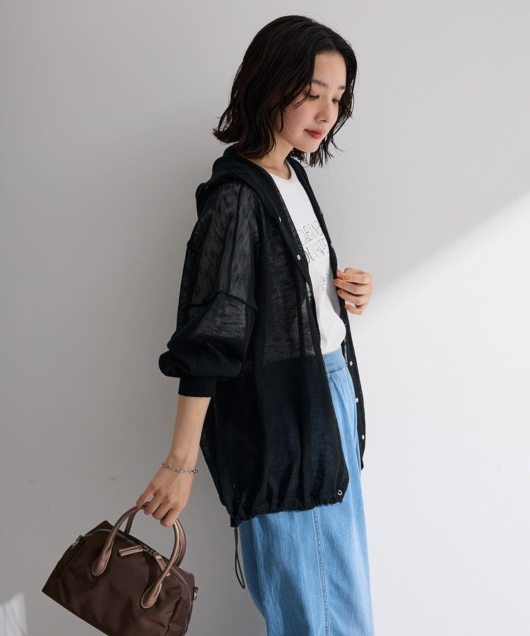 Green Parks「リングドットニットパーカー」|カーディガン|Black