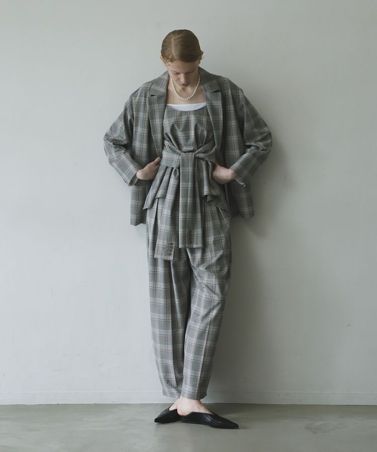 GARAGE OF GOOD CLOTHING「【日本製】チェックBOXタックテーパードパンツ」|その他|