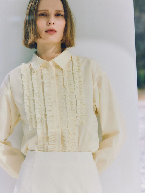Te chichi「フロントフリルシャツ《2026 spring catalog item》」|シャツ・ブラウス|イエロー
