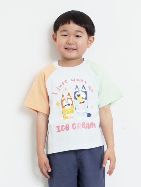 Samansa Mos2 Lagom「【ブルーイ】配色ラグランプリントTシャツ」|Tシャツ・カットソー|
