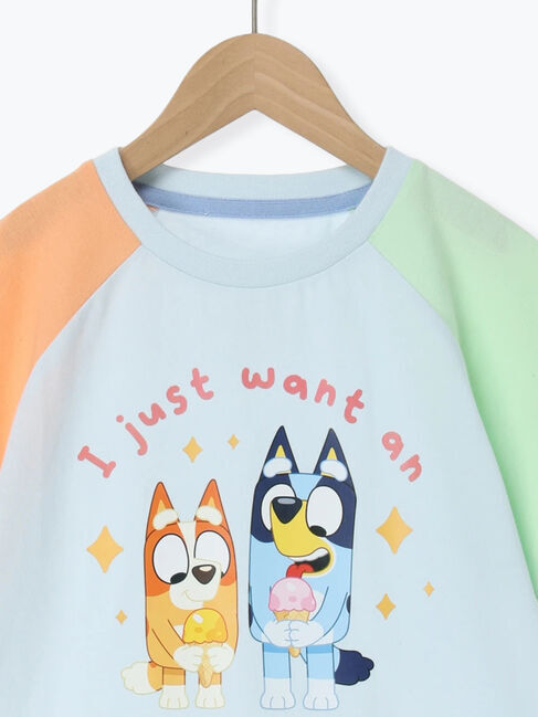 Samansa Mos2 Lagom「【ブルーイ】配色ラグランプリントTシャツ」|Tシャツ・カットソー|