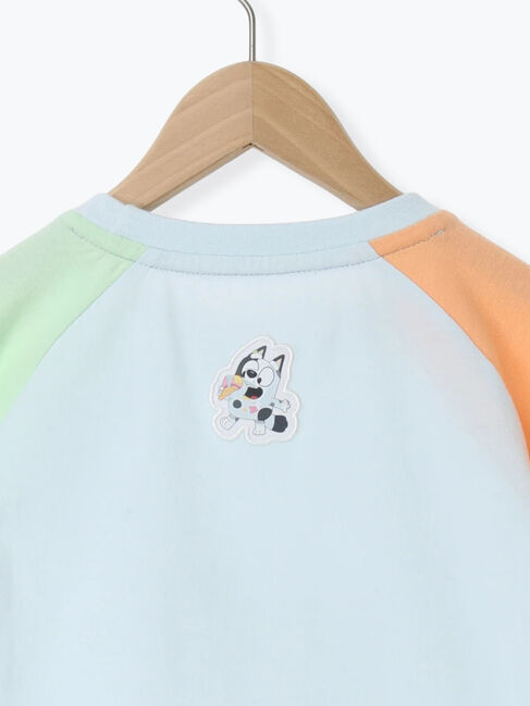 Samansa Mos2 Lagom「【ブルーイ】配色ラグランプリントTシャツ」|Tシャツ・カットソー|