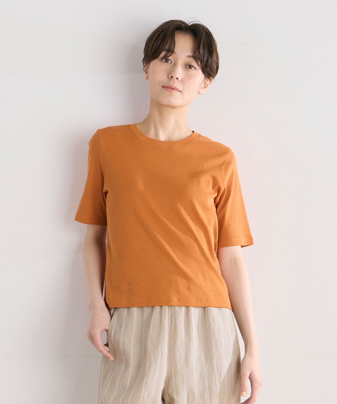 DAY by DAY it&rsquo;s international「ベーシッククルーネックTシャツ《スビン綿MIXフライス》」|Tシャツ・カットソー|オレンジ1