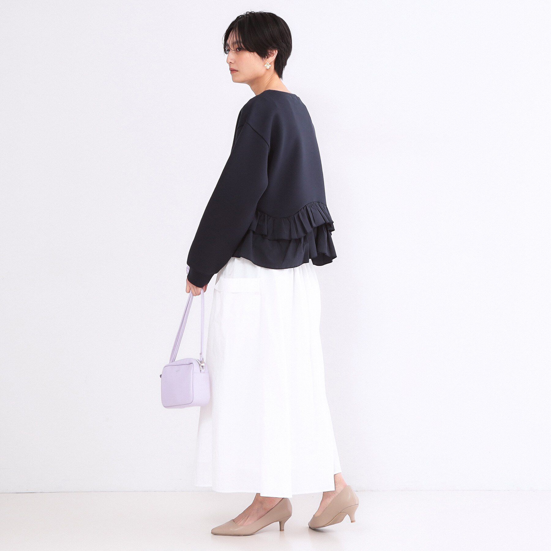OPAQUE.CLIP「裾フリルドッキングトップス【洗濯機OK】」|Tシャツ・カットソー|