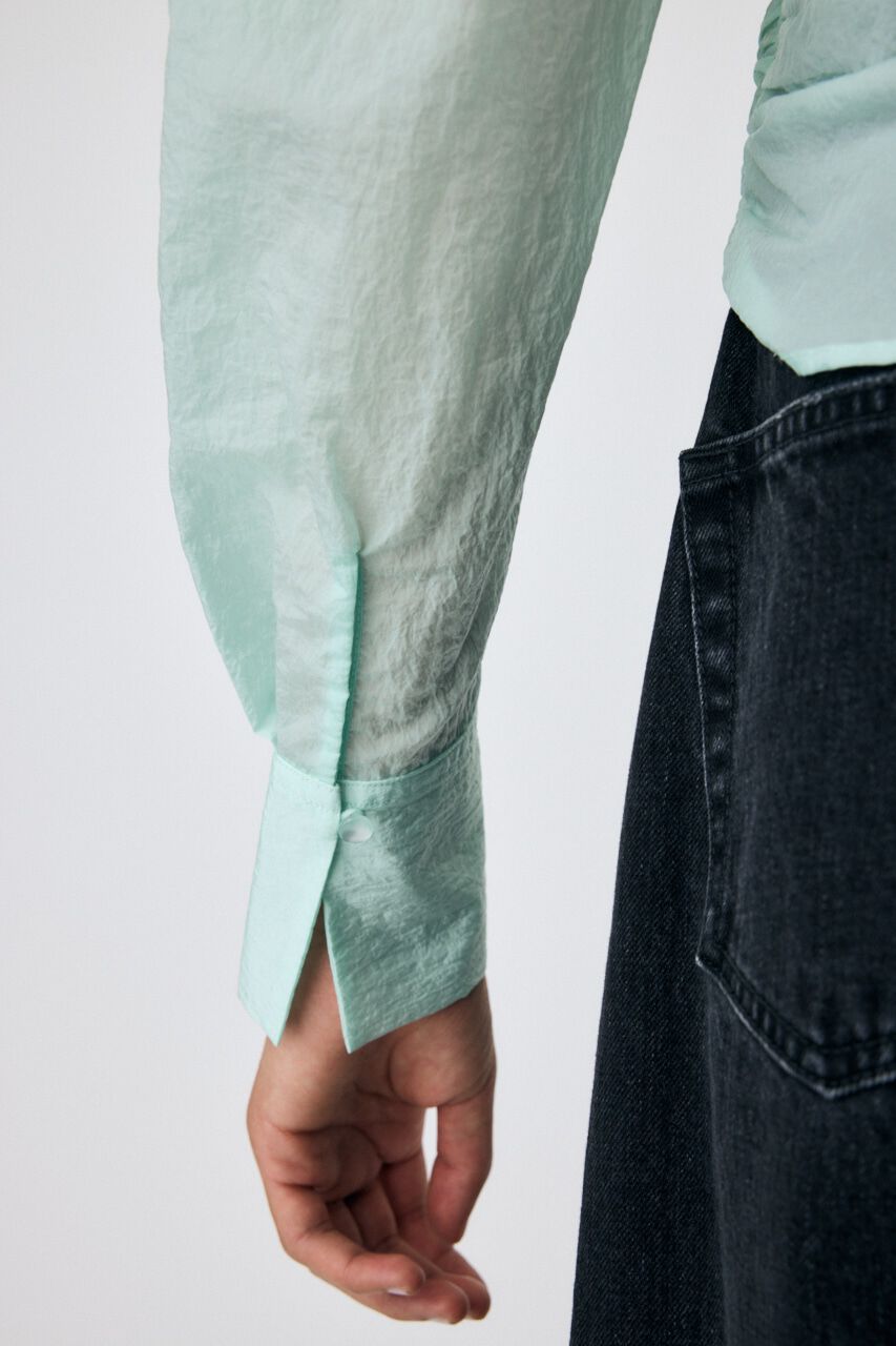 MOUSSY「NO COLLAR GATHER ブラウス」|シャツ・ブラウス|