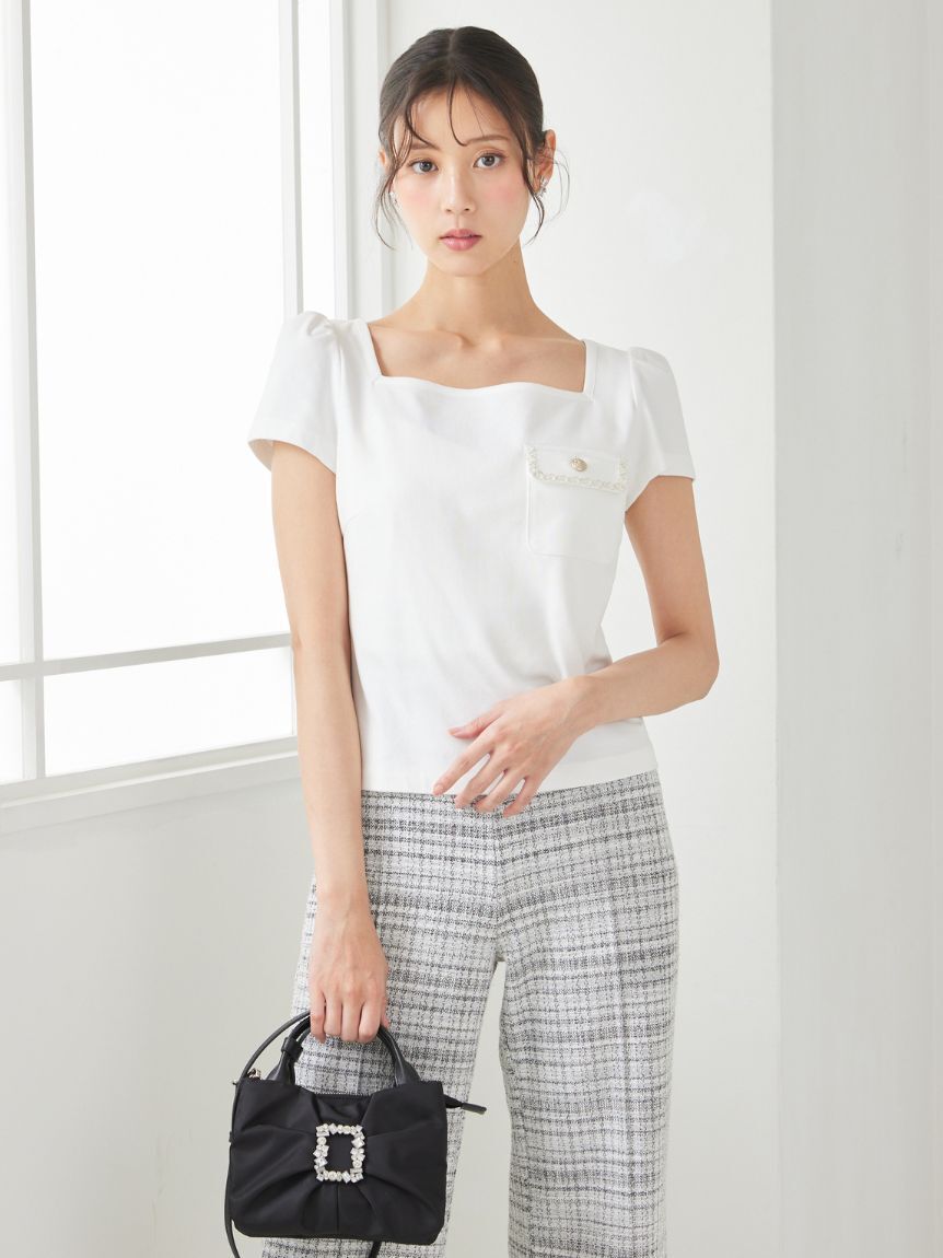 CELFORD「【洗える】トリムポケットTシャツ」|Tシャツ・カットソー|WHT