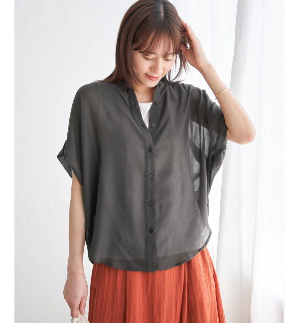 ikka「コットンライクシアードルマンブラウス」|シャツ・ブラウス|