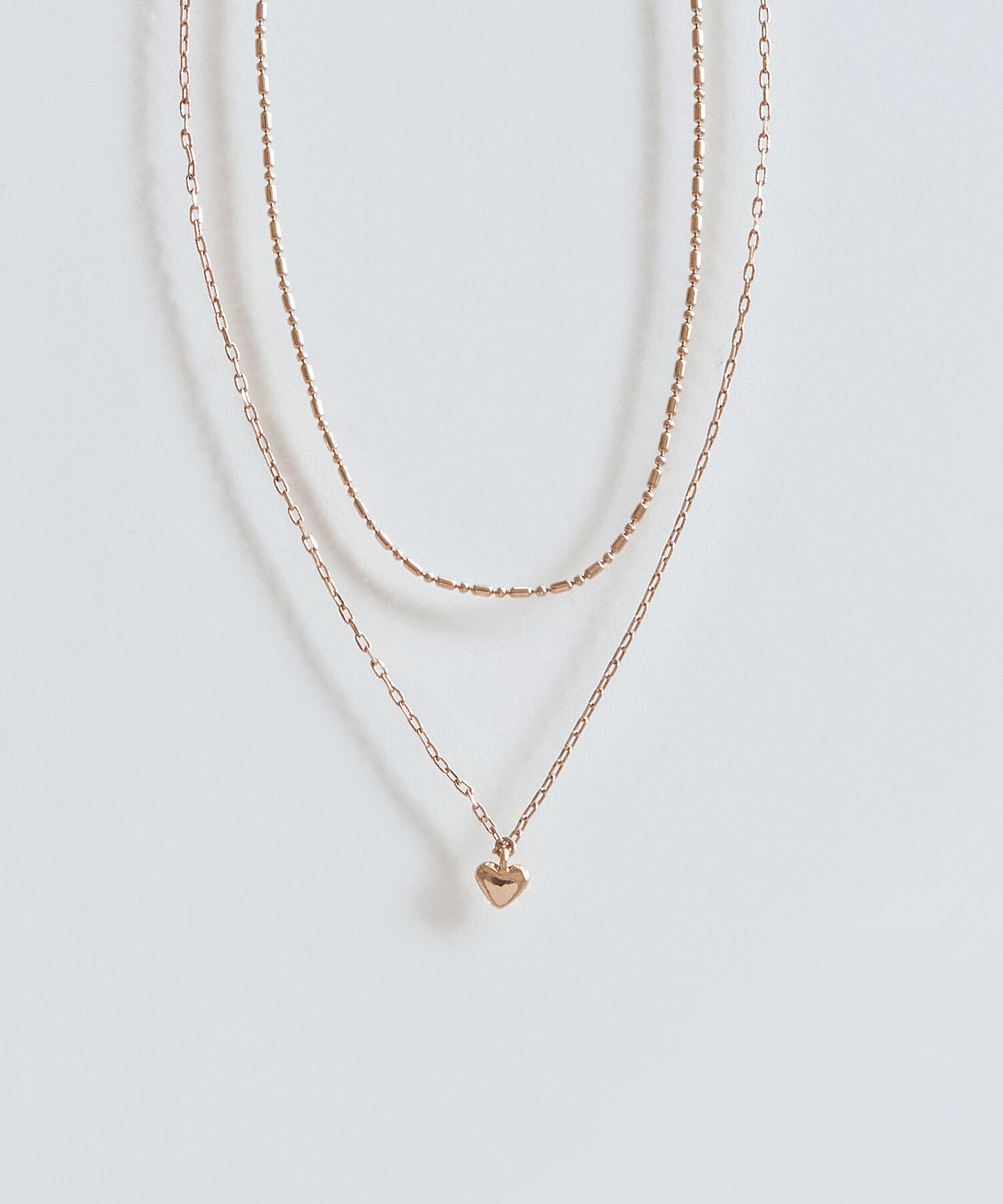Phoebe「【金属アレルギー対応】2setスウィートハートネックレス　シャンパンゴールド」|ネックレス|