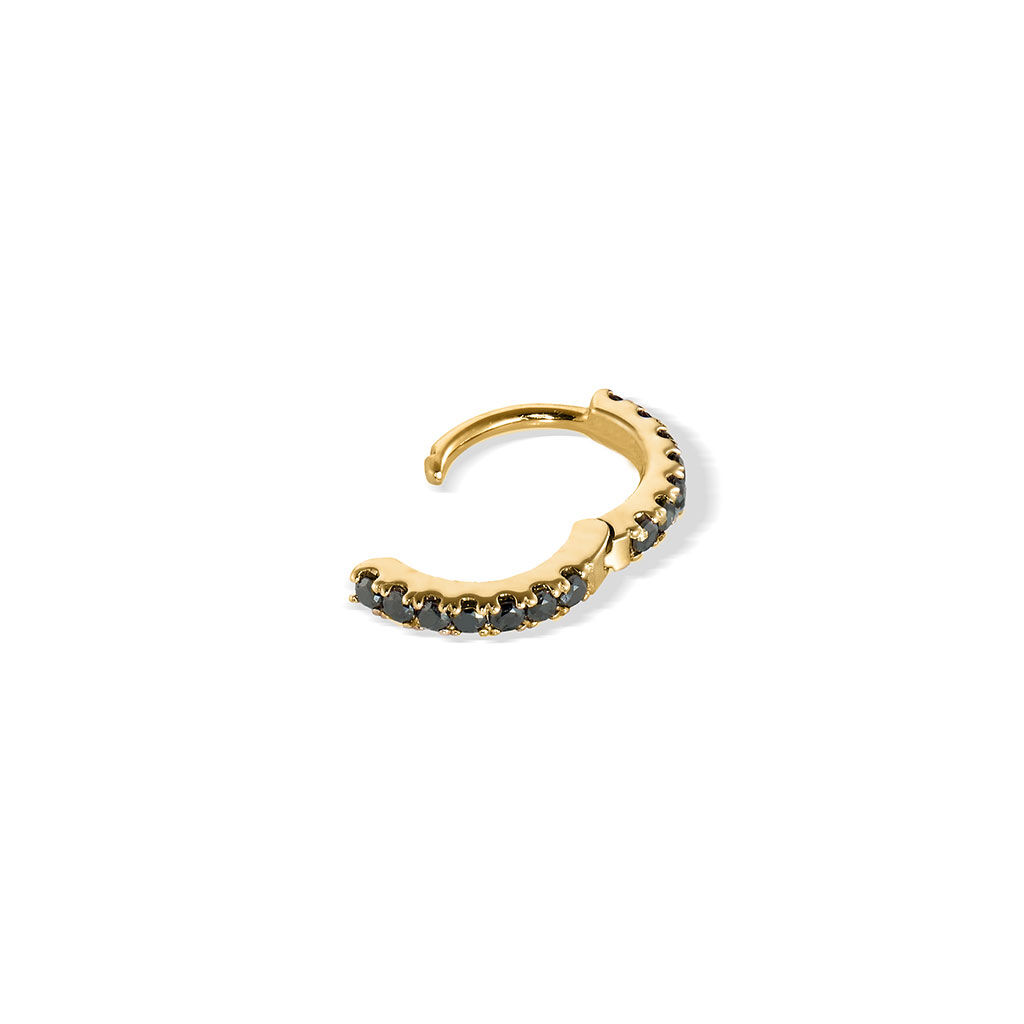 STAR JEWELRY「BLACK DIAMOND CLICK HOOP PIERCED EARRING(SS)」|ピアス|