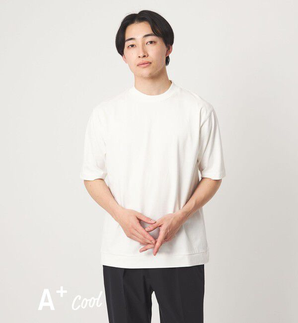 UNITED ARROWS green label relaxing「A+ COOL ビズ クルーネック カットソー Tシャツ -接触冷感・吸水速乾-」|Tシャツ・カットソー|WHITE