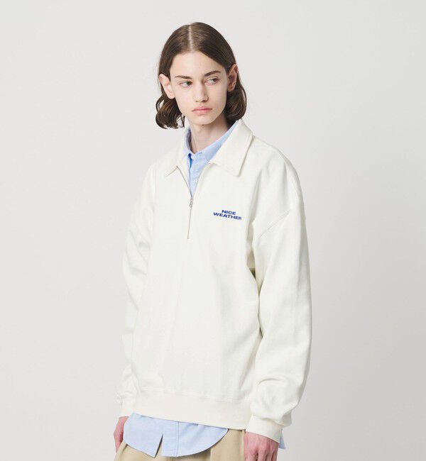 NICE WEATHER「＜NICE WEATHER＞ロゴ スウェットハーフジップ」|スウェット・ジャージ|