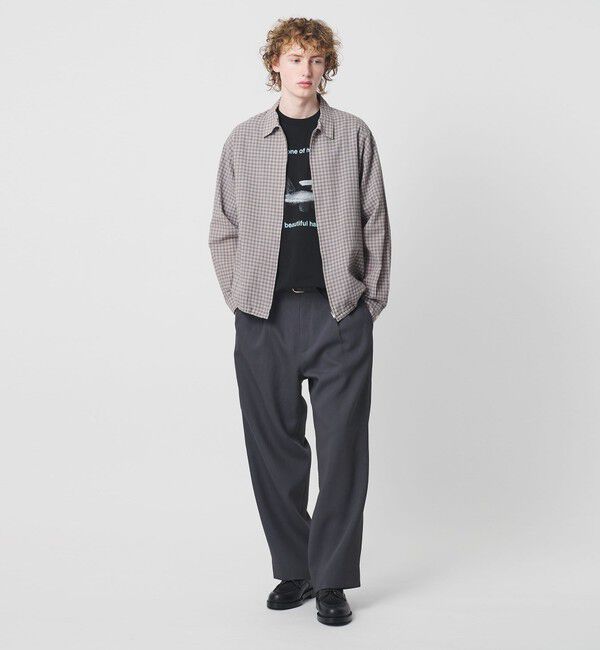 BEAUTY&YOUTH UNITED ARROWS「シャーリング チェック ジップシャツ」|シャツ・ブラウス|