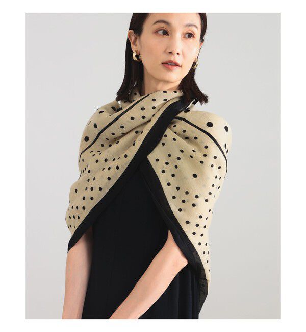 Demi-Luxe BEAMS 「ｍanipuri / ジオメトリック ドット ストール」|ストール|BEIGE