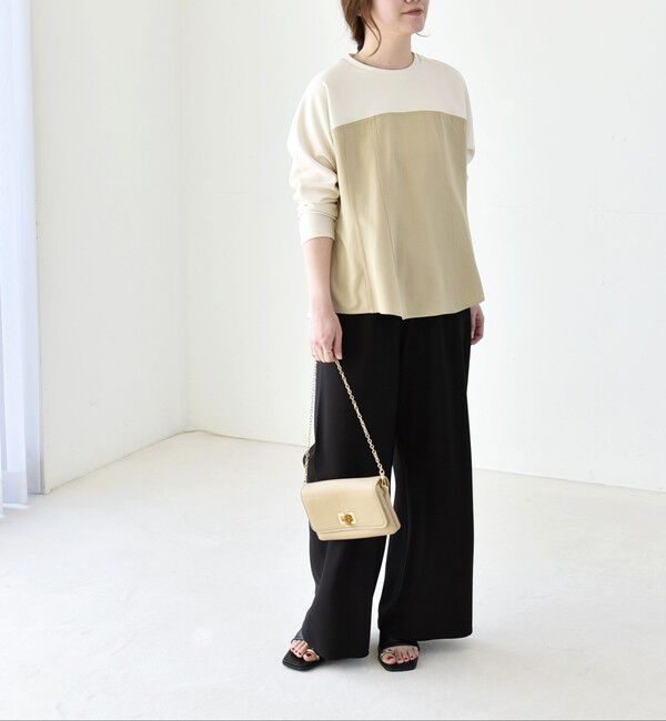 quaranciel「quaranciel:〈洗濯機可能〉カットジョーゼット ドッキング コルセット プルオーバー」|Tシャツ・カットソー|