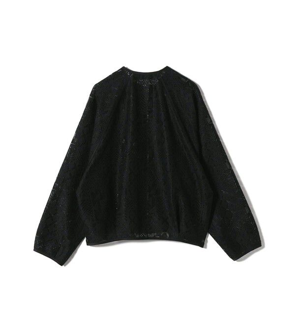 SHIPS for women「SHIPS Primary Navy Label:〈手洗い可能〉幾何学 ラッセル レース ブルゾン」|ブルゾン・スタジャン|