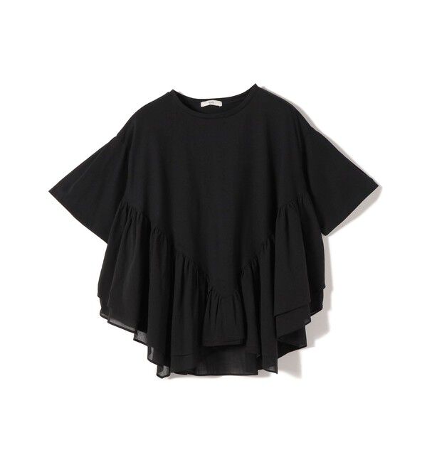 SHIPS for women「《予約》【WEB限定】〈手洗い可能〉ランダム ギャザー ドッキング TEE」|Tシャツ・カットソー|
