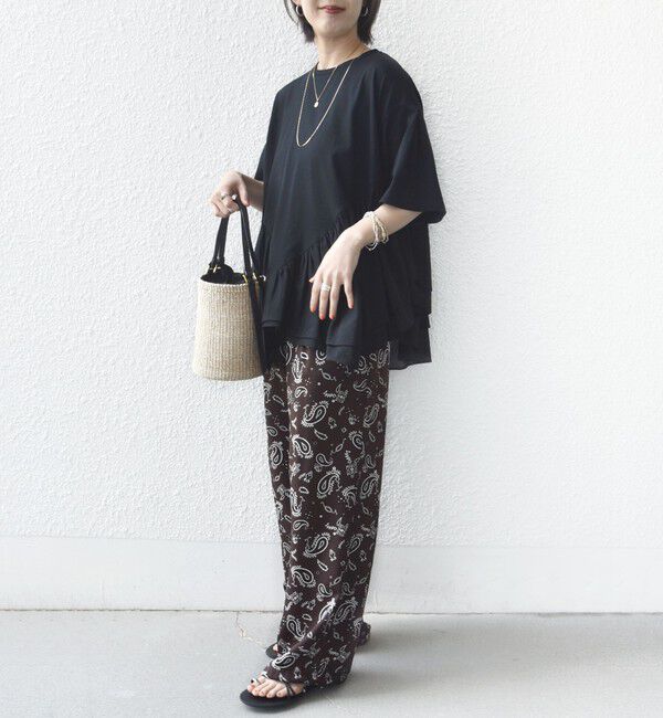 SHIPS for women「《予約》【WEB限定】〈手洗い可能〉ランダム ギャザー ドッキング TEE」|Tシャツ・カットソー|