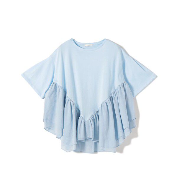 SHIPS for women「《予約》【WEB限定】〈手洗い可能〉ランダム ギャザー ドッキング TEE」|Tシャツ・カットソー|