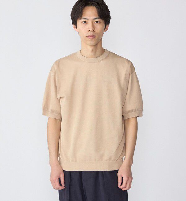 SHIPS「SHIPS: 〈手洗い可能〉和紙 クルーネック ニット Tシャツ」|Tシャツ・カットソー|