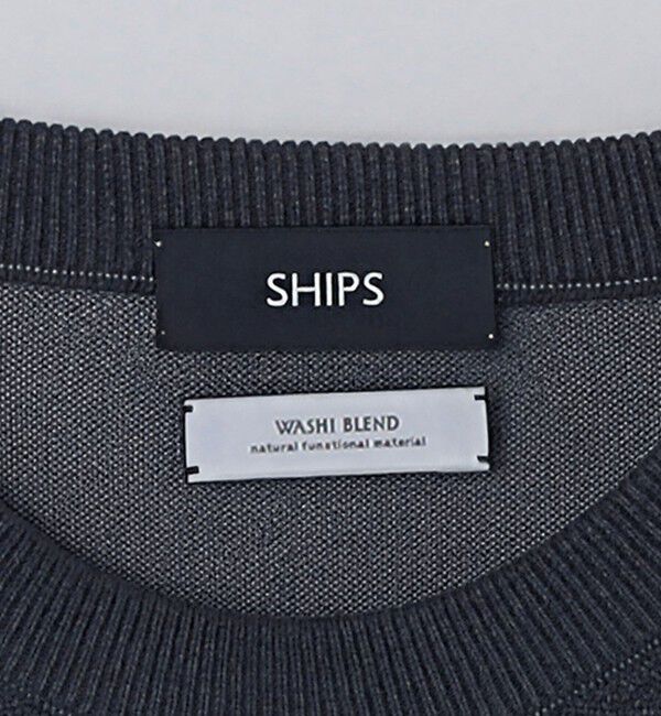 SHIPS「SHIPS: 〈手洗い可能〉和紙 クルーネック ニット Tシャツ」|Tシャツ・カットソー|