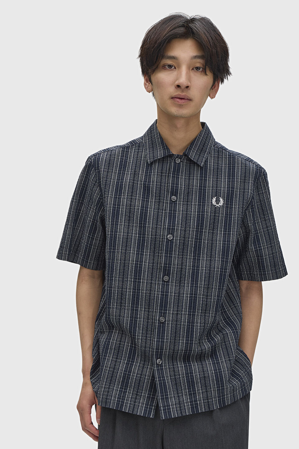 FRED PERRY 「Seersucker Check Shirt」|シャツ・ブラウス|NAVY