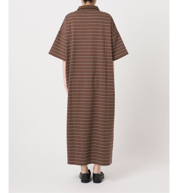 OUTDOOR PRODUCTS Usual Things「ボーダーポロシャツワイドワンピース」|ワンピース|