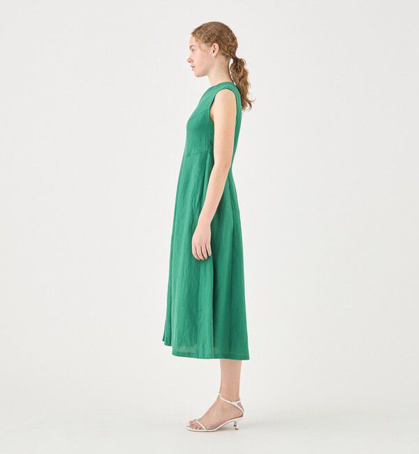 TOMORROWLAND collection「スムースリネン キーネックフレアワンピース」|ワンピース|