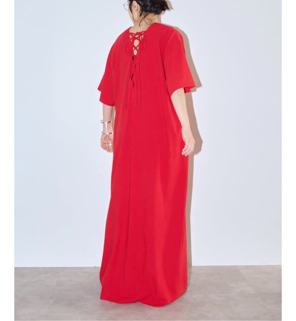  「《予約》LACE UP DRESS：ワンピース」|ワンピース|レッド