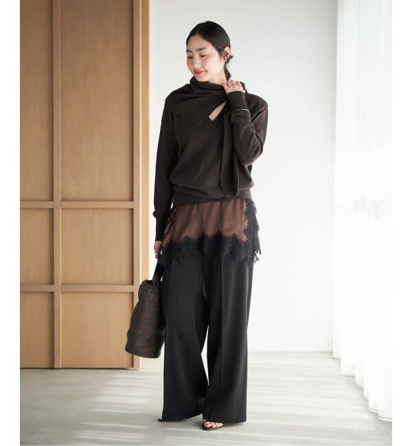 Plage「《名古屋店・WEB限定》R&rsquo;IAM スカーフレイヤードニット」|ニット・セーター|