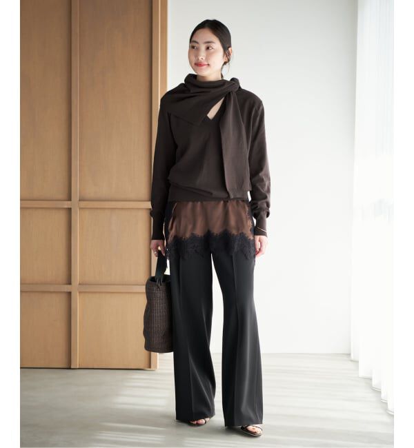 Plage「《名古屋店・WEB限定》R&rsquo;IAM スカーフレイヤードニット」|ニット・セーター|