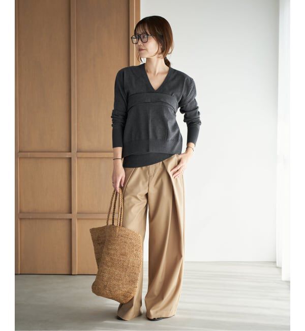 Plage「《名古屋店・WEB限定》R&rsquo;IAM スカーフレイヤードニット」|ニット・セーター|