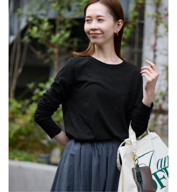 SLOBE IENA「シアー天竺クルーネックロンTEE」|Tシャツ・カットソー|