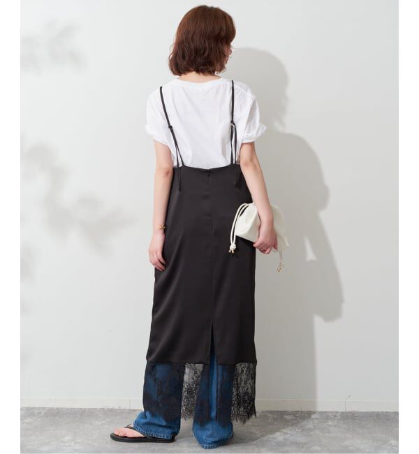 SLOBE IENA「《WEB限定カラー有り/追加》レースサテンワンピース」|ワンピース|