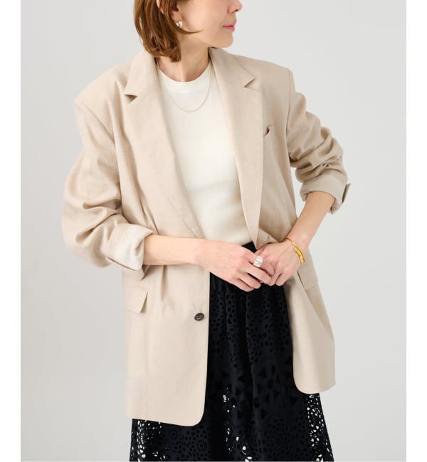 VERMEIL par iena「Clean Linen Flex ジャケット」|テーラードジャケット|