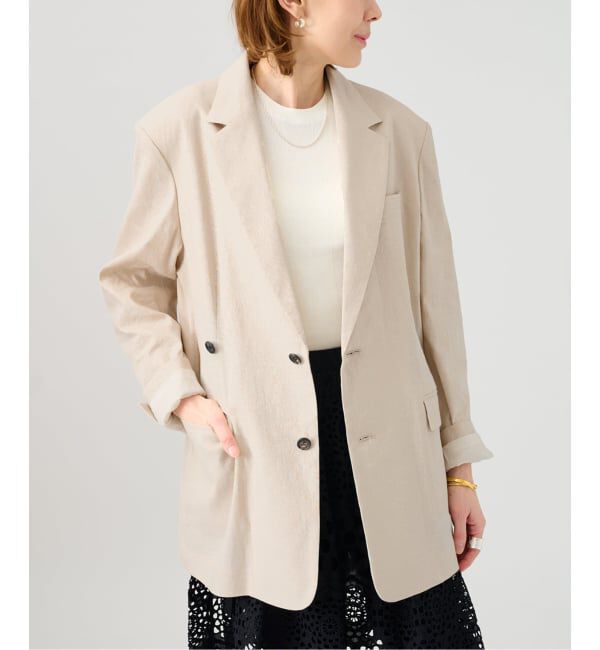 VERMEIL par iena「Clean Linen Flex ジャケット」|テーラードジャケット|