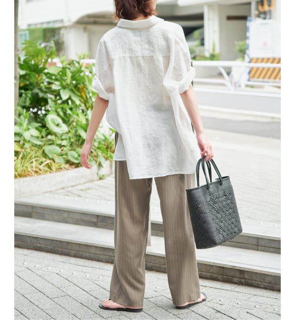 SLOBE IENA「《3サイズ展開/追加》フィブリルストライプリラックスパンツ」|その他|