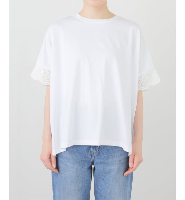 SLOBE IENA「《WEB限定/追加予約》レースコンビニュアンスプルオーバー」|Tシャツ・カットソー|