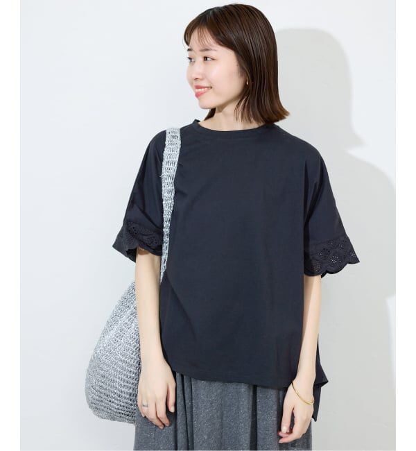 SLOBE IENA「《WEB限定/追加予約》レースコンビニュアンスプルオーバー」|Tシャツ・カットソー|