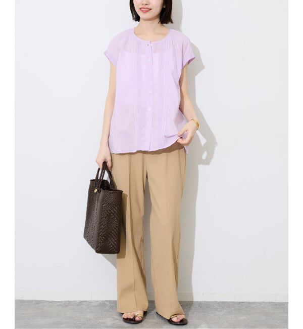 SLOBE IENA「《予約》ドットジャガードノースリーブブラウス」|シャツ・ブラウス|