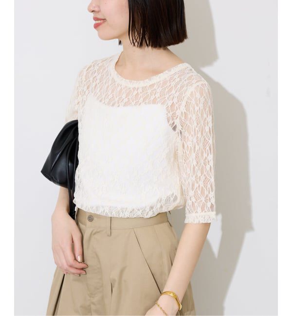 SLOBE IENA「ストレッチレースカットソー」|Tシャツ・カットソー|