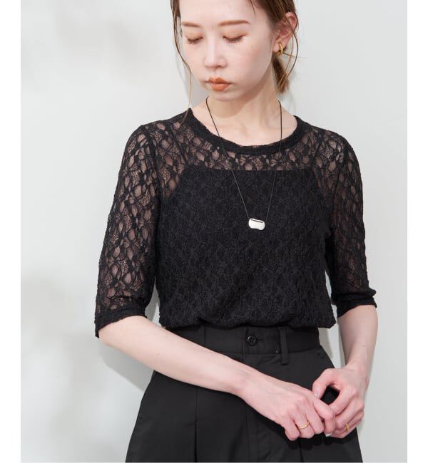 SLOBE IENA「ストレッチレースカットソー」|Tシャツ・カットソー|