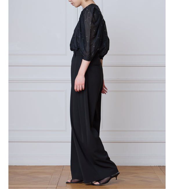 IENA LA BOUCLE「《追加予約》IENA LA BOUCLE コットンオーガンザエンブロイダリーパフィーブラウス」|シャツ・ブラウス|