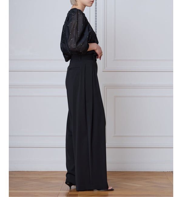 IENA LA BOUCLE「《追加予約》IENA LA BOUCLE コットンオーガンザエンブロイダリーパフィーブラウス」|シャツ・ブラウス|