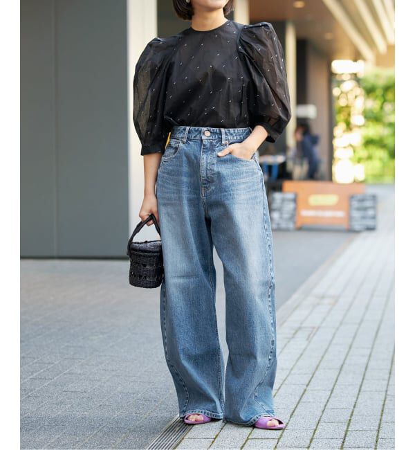 IENA LA BOUCLE「《追加予約》IENA LA BOUCLE コットンオーガンザエンブロイダリーパフィーブラウス」|シャツ・ブラウス|