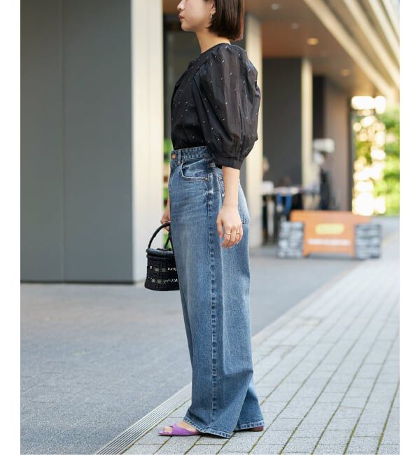 IENA LA BOUCLE「《追加予約》IENA LA BOUCLE コットンオーガンザエンブロイダリーパフィーブラウス」|シャツ・ブラウス|