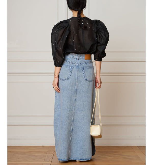 IENA LA BOUCLE「《追加予約》IENA LA BOUCLE コットンオーガンザエンブロイダリーパフィーブラウス」|シャツ・ブラウス|